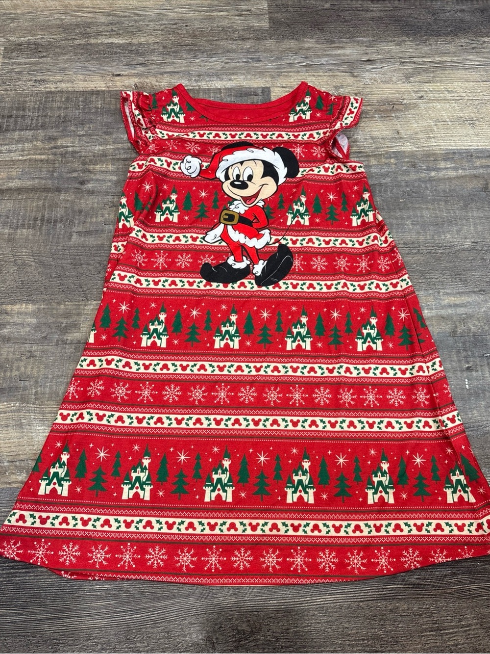 Disney holiday nightshirt Santa Mickey Mouse Kids Size 9/10